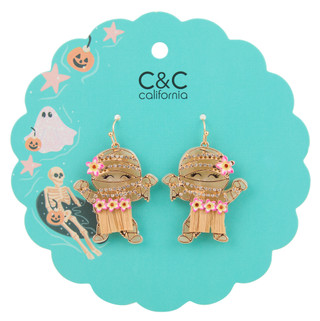 Thumbnail 1: C&C California Summerween Mummy Hula Girl Earrings 