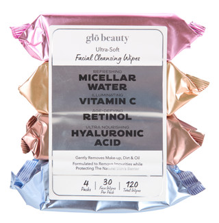 Thumbnail 1: Glo Beauty 4 Pk Ultra-Soft Facial Cleansing Wipes 