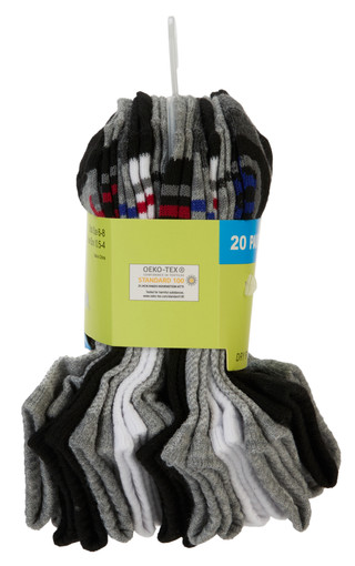 Thumbnail 2: Locker Room Boys 20 Pk Dry Fresh Sport Socks 