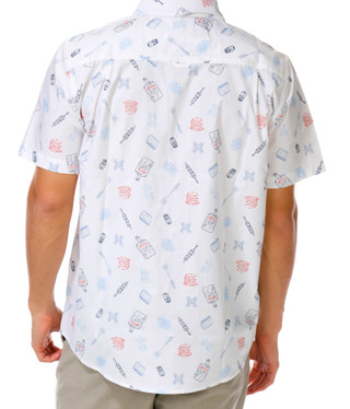 Thumbnail 3: Hurley Men's Americana BBQ Print Button Down Shirt 