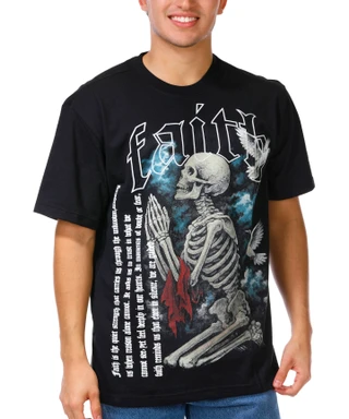 Thumbnail 1: RGSTR Men's Faith Skeleton with Message Heavyweight Tee 