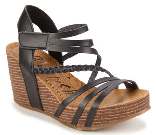 Thumbnail 1: Blowfish Women's Heidi Vegan Leather Strappy Cork Wedge Sandal 