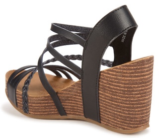 Thumbnail 4: Blowfish Women's Heidi Vegan Leather Strappy Cork Wedge Sandal 