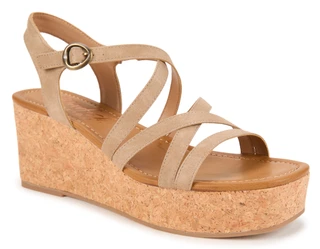 Thumbnail 1: Blowfish Women's Aurora Strappy Vegan Leather Cork Wedge Sandal 