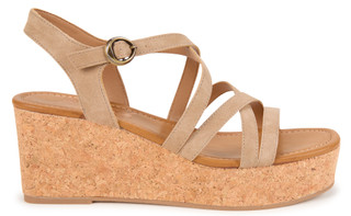 Thumbnail 2: Blowfish Women's Aurora Strappy Vegan Leather Cork Wedge Sandal 