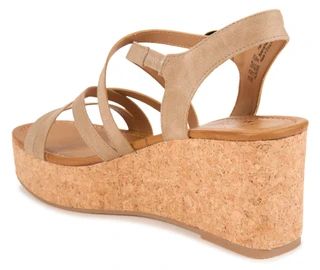 Thumbnail 3: Blowfish Women's Aurora Strappy Vegan Leather Cork Wedge Sandal 