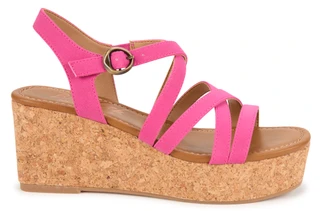 Thumbnail 2: Blowfish Women's Aurora Strappy Vegan Leather Cork Wedge Sandal 