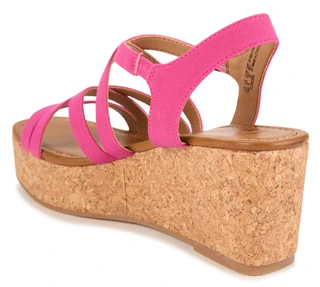 Thumbnail 3: Blowfish Women's Aurora Strappy Vegan Leather Cork Wedge Sandal 
