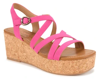 Thumbnail 1: Blowfish Women's Aurora Strappy Vegan Leather Cork Wedge Sandal 