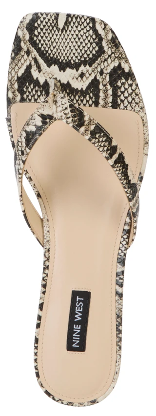 Thumbnail 2: NINE WEST Women's Cassa3 Snake Print Slides 