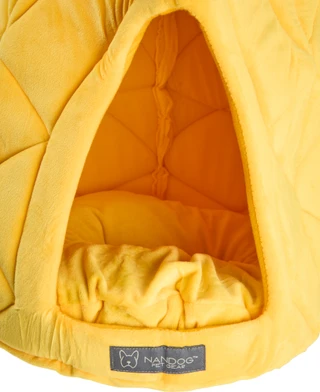 Thumbnail 2: Nandog Pet Gear 16 in Pineapple Pet Cave with Removable Cushion 