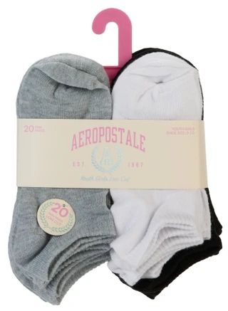 Thumbnail 1: Aeropostale Youth Girls 20 Pk Low Cut Socks 