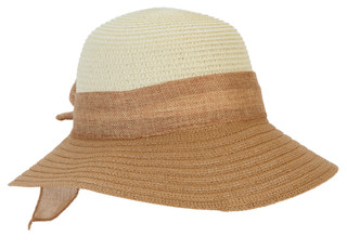 Thumbnail 1: Marcus Adler Women's Natural 2-Tone Sun Hat w/ Bow 