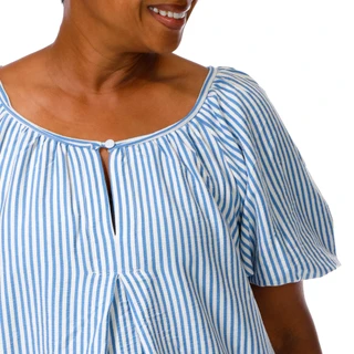 Thumbnail 4: MAX STUDIO Plus Short Sleeve Stripe Top 