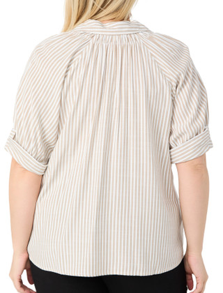 Thumbnail 3: MAX STUDIO Plus Short Sleeve Stripe Top 