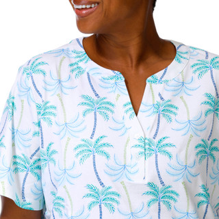 Thumbnail 2: Coral Bay Women's Plus Henley Short Sleeve Tee 