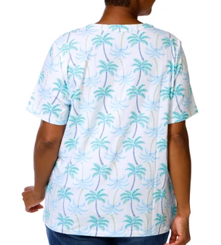 Thumbnail 3: Coral Bay Women's Plus Henley Short Sleeve Tee 
