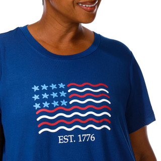 Thumbnail 3: RIO & RIAN Plus Short Sleeve US Flag Top 