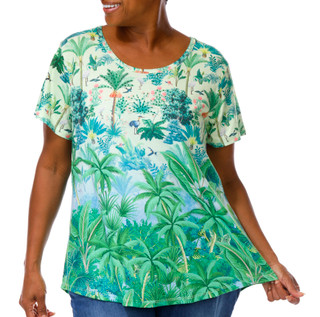 Thumbnail 1: Coral Bay Plus Short Sleeve Summer Green Top 