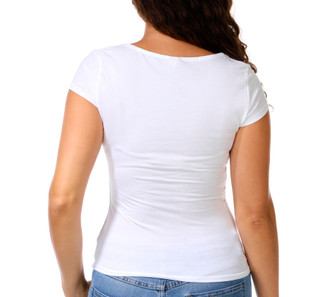 Thumbnail 2: Derek Heart Juniors Short Sleeve Cinched V-Neck Top 