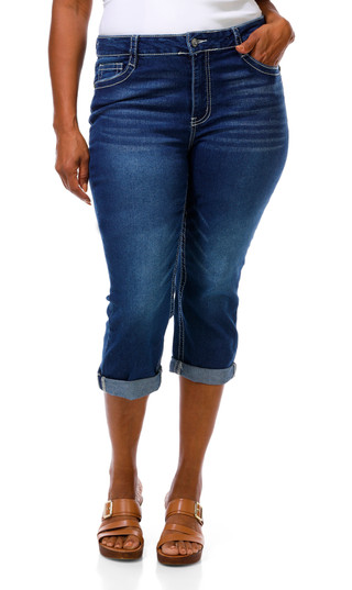 Thumbnail 3: COPPERFLASH Plus Denim Capris 