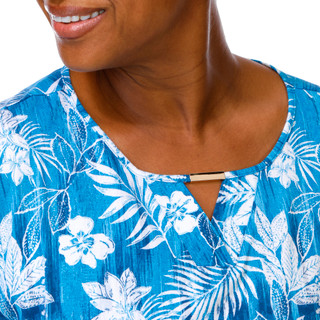 Thumbnail 2: Coral Bay Women's Plus Keyhole Hardware Short Sleeve Tee 