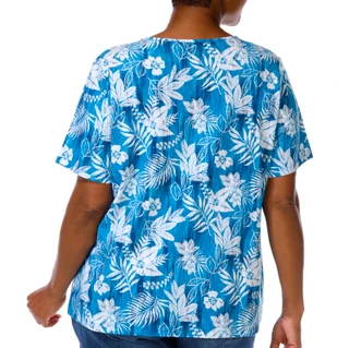 Thumbnail 4: Coral Bay Women's Plus Keyhole Hardware Short Sleeve Tee 