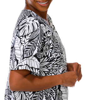 Thumbnail 3: Coral Bay Women's Plus Split Neckline Short Sleeve Top 