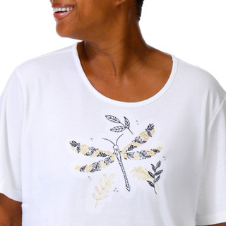Thumbnail 3: Coral Bay Women's Plus Embroidered Short Sleeve Top 