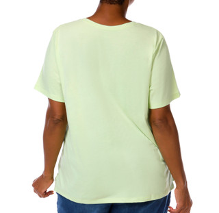 Thumbnail 3: Coral Bay Women's Plus Embroidered Boho V-Neckline Top 