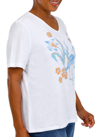 Thumbnail 2: Coral Bay Women's Plus V-Neckline Short Sleeve Top 