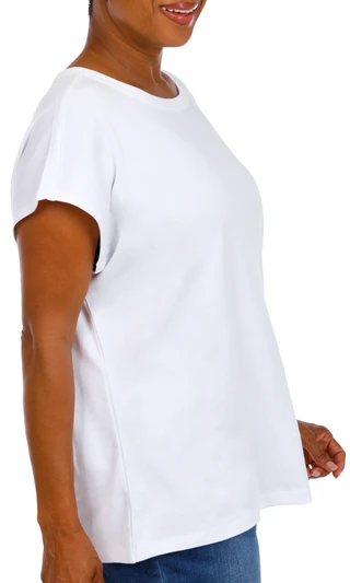 Thumbnail 3: Coral Bay Women's Plus Layer Crew Neckline Short Sleeve Top 