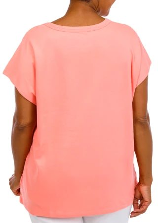 Thumbnail 2: Coral Bay Women's Plus Layer Crew Neckline Short Sleeve Top 