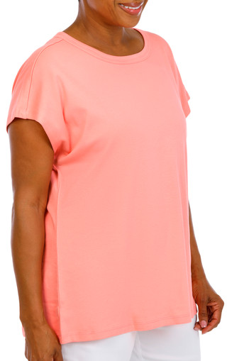 Thumbnail 3: Coral Bay Women's Plus Layer Crew Neckline Short Sleeve Top 