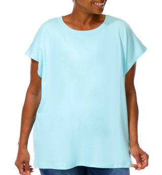 Thumbnail 1: Coral Bay Plus Layer Crew Neckline Short Sleeve Top 