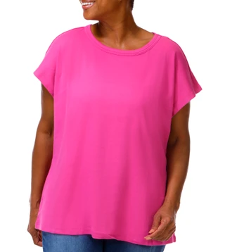 Thumbnail 1: Coral Bay Plus Layer Crew Neckline Short Sleeve Top 