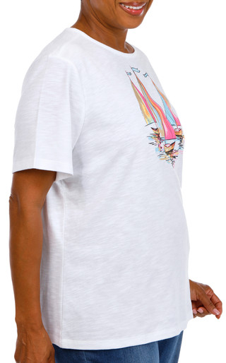 Thumbnail 3: Coral Bay Women's Plus V-Neck Short Sleeve Top 