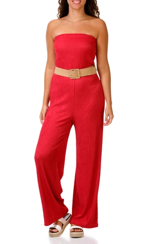 Thumbnail 1: Love Poem Juniors Tube Belted Jumpsuit 