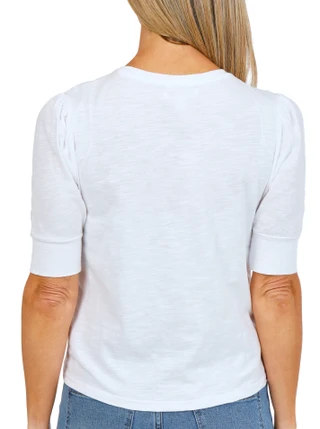 Thumbnail 2: Coral Bay Women's Petite Embroidered Short Sleeve Top 