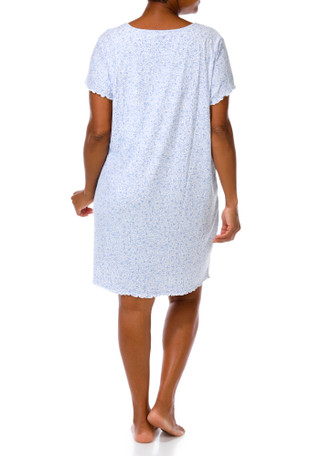 Thumbnail 4: Laura Ashley Plus Short Sleeve Henley Sleepshirt 