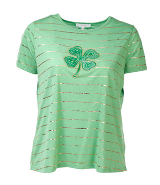 Thumbnail 1: Coral Bay Plus Clover Stripe Short Sleeve Top 