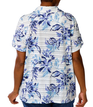 Thumbnail 4: Coral Bay Women's Plus 2 Pocket Button Collar Top 