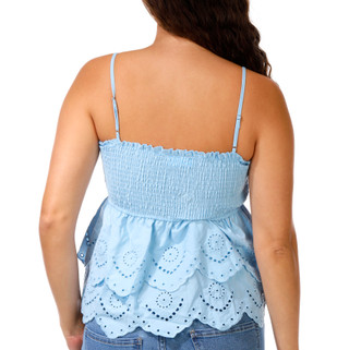 Thumbnail 2: Jolie & Joy Juniors Eyelet Ruffle Babydoll Tank Top 