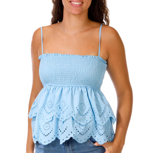 Thumbnail 1: Jolie & Joy Juniors Eyelet Ruffle Babydoll Tank Top 