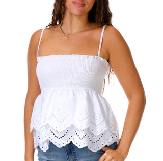 Thumbnail 1: Jolie & Joy Juniors Eyelet Ruffle Babydoll Tank Top 