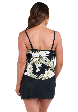 Thumbnail 4: Maxine of Hollywood Womens Greenery Flutter Tankini 