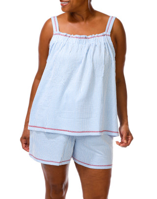 Thumbnail 1: JACLYN Plus 2 Pc Pajama Shorts Set 
