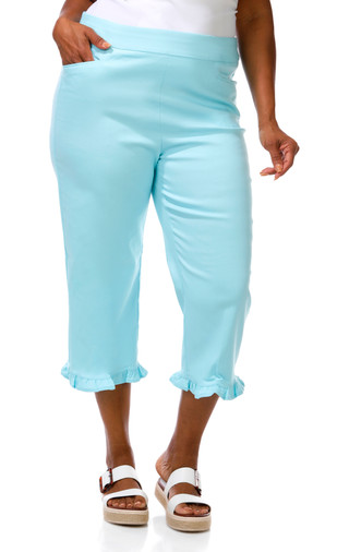 Thumbnail 1: Coral Bay Plus Ruffle Hem Pull-On Capris 