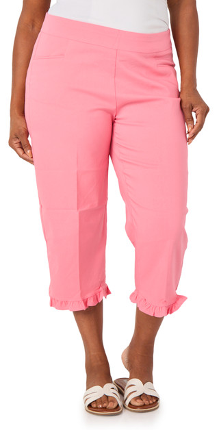 Thumbnail 1: Coral Bay Plus Ruffle Hem Pull-On Capris 