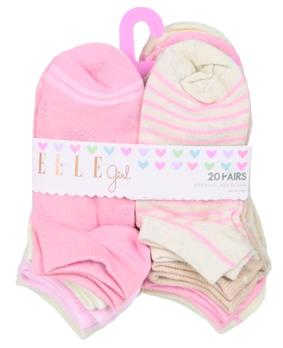 Thumbnail 2: Elle Girl Girls 20 Pk No Show Socks 